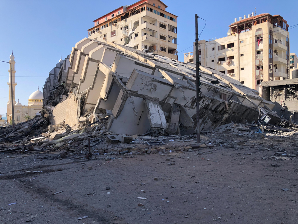 Destruction following airstrikes in Gaza, 11 May 2021. Photo: Courtesy of OCHA occupied Palestinian Territory.